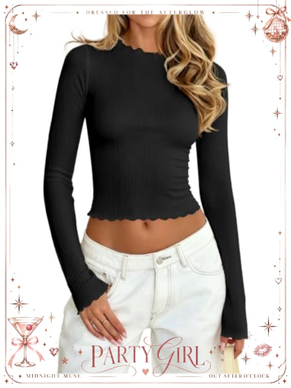 Womens Long Sleeve Crewneck Ribbed Knit Fitted Tee Top